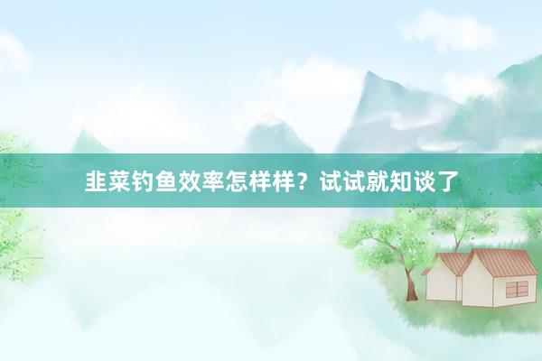 韭菜钓鱼效率怎样样？试试就知谈了